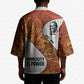 Julius Nyerere Kimono with Smiling Portrait, Tribal Pattern and Simplicity is Power Quote - African Pride