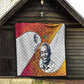 Julius Nyerere Quilt with Smiling Portrait, Tribal Pattern and Simplicity is Power Quote - African Pride