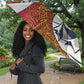 Julius Nyerere Umbrella with Smiling Portrait, Tribal Pattern and Simplicity is Power Quote - African Pride