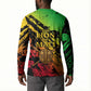 Sundiata Keita Button Sweatshirt with Regal Portrait, Lion of Mali Title and Bold Tribal Brushstroke Pattern