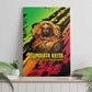 Sundiata Keita Canvas Wall Art with Regal Portrait, Lion of Mali Title and Bold Tribal Brushstroke Pattern - African Pride