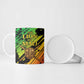 Sundiata Keita Ceramic Mug with Regal Portrait, Lion of Mali Title and Bold Tribal Brushstroke Pattern - African Pride