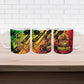 Sundiata Keita Ceramic Mug with Regal Portrait, Lion of Mali Title and Bold Tribal Brushstroke Pattern - African Pride