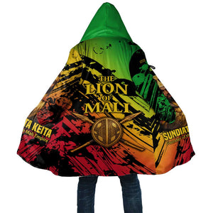 Sundiata Keita Cloak with Regal Portrait, Lion of Mali Title and Bold Tribal Brushstroke Pattern - African Pride