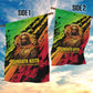 Sundiata Keita Garden Flag with Regal Portrait, Lion of Mali Title and Bold Tribal Brushstroke Pattern - African Pride
