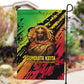 Sundiata Keita Garden Flag with Regal Portrait, Lion of Mali Title and Bold Tribal Brushstroke Pattern - African Pride