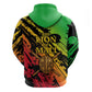 Sundiata Keita Hoodie with Regal Portrait, Lion of Mali Title and Bold Tribal Brushstroke Pattern - African Pride
