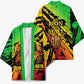 Sundiata Keita Kimono with Regal Portrait, Lion of Mali Title and Bold Tribal Brushstroke Pattern - African Pride