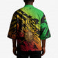 Sundiata Keita Kimono with Regal Portrait, Lion of Mali Title and Bold Tribal Brushstroke Pattern - African Pride