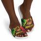 Sundiata Keita Slide Sandals with Regal Portrait, Lion of Mali Title and Bold Tribal Brushstroke Pattern - African Pride