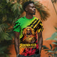 Sundiata Keita T shirt with Regal Portrait, Lion of Mali Title and Bold Tribal Brushstroke Pattern - African Pride