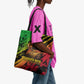 Sundiata Keita Tote Bag with Regal Portrait, Lion of Mali Title and Bold Tribal Brushstroke Pattern - African Pride