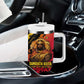 Sundiata Keita Tumbler With Handle with Regal Portrait, Lion of Mali Title and Bold Tribal Brushstroke Pattern - African Pride