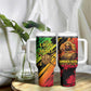 Sundiata Keita Tumbler With Handle with Regal Portrait, Lion of Mali Title and Bold Tribal Brushstroke Pattern - African Pride