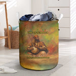 Sundiata Keita Laundry Basket Griot Storytelling Scene, Epic of Sundiata Text and Heritage-Inspired Earth Tone - African Pride
