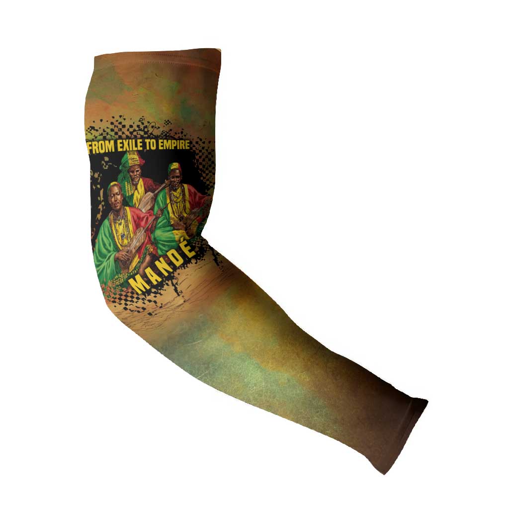 Sundiata Keita Arm Sleeves Griot Storytelling Scene, Epic of Sundiata Text and Heritage-Inspired Earth Tone - African Pride