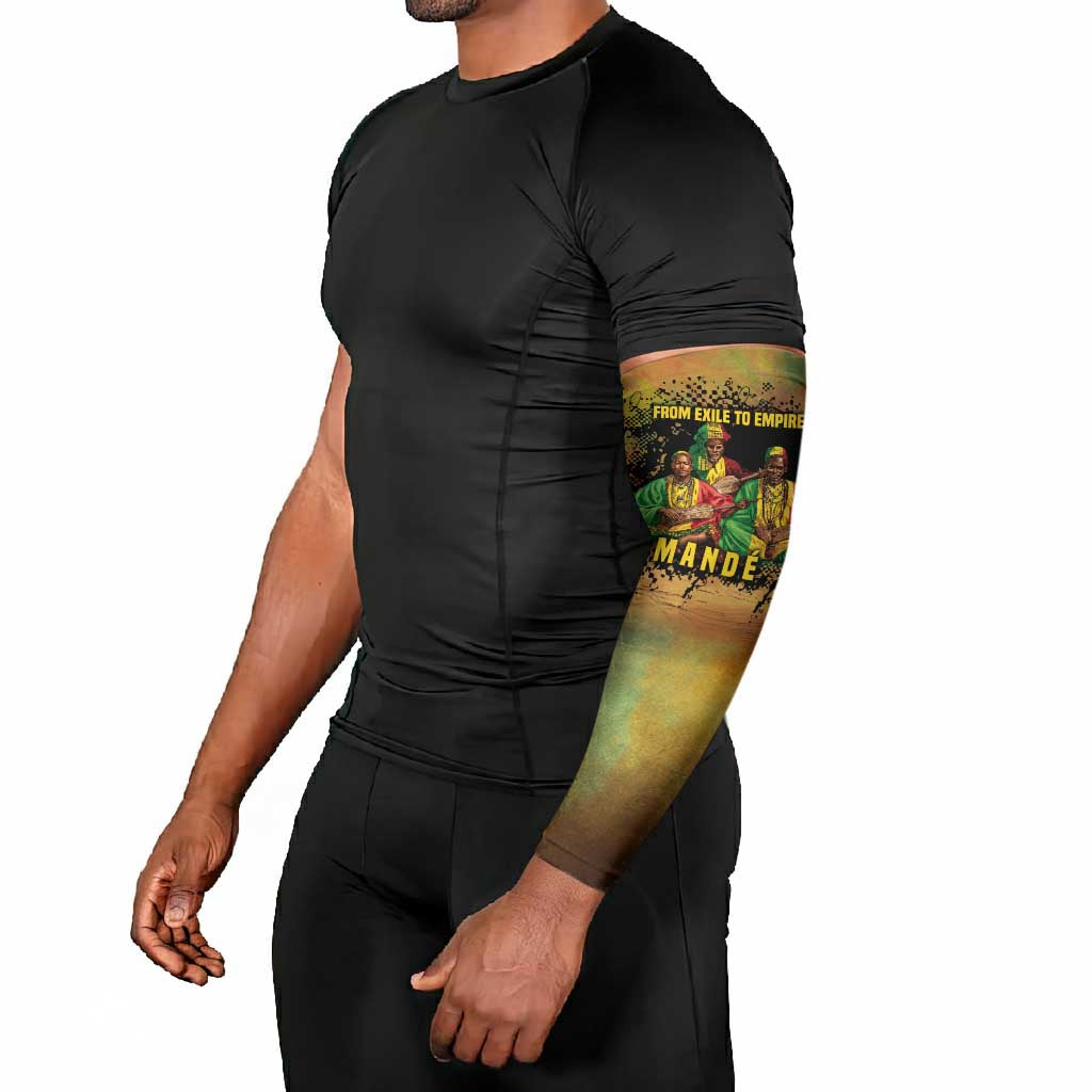 Sundiata Keita Arm Sleeves Griot Storytelling Scene, Epic of Sundiata Text and Heritage-Inspired Earth Tone - African Pride