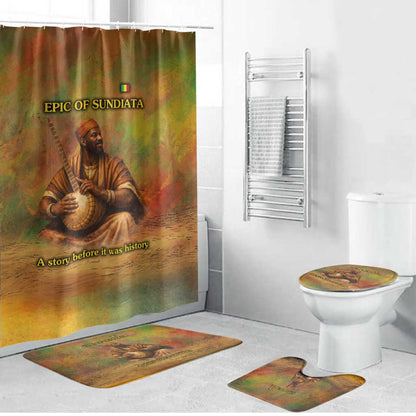 Sundiata Keita Bathroom Set Griot Storytelling Scene, Epic of Sundiata Text and Heritage-Inspired Earth Tone - African Pride
