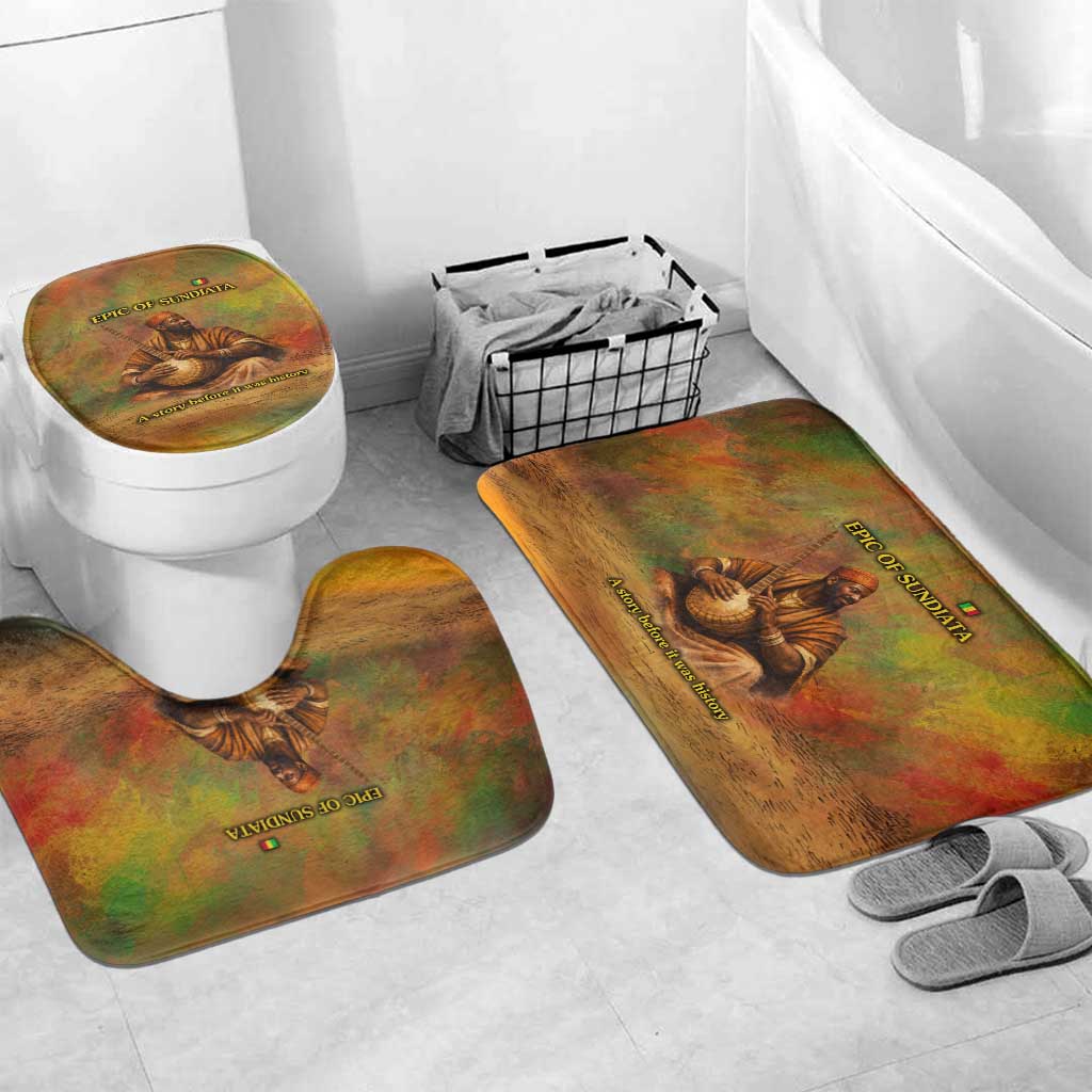 Sundiata Keita Bathroom Set Griot Storytelling Scene, Epic of Sundiata Text and Heritage-Inspired Earth Tone - African Pride