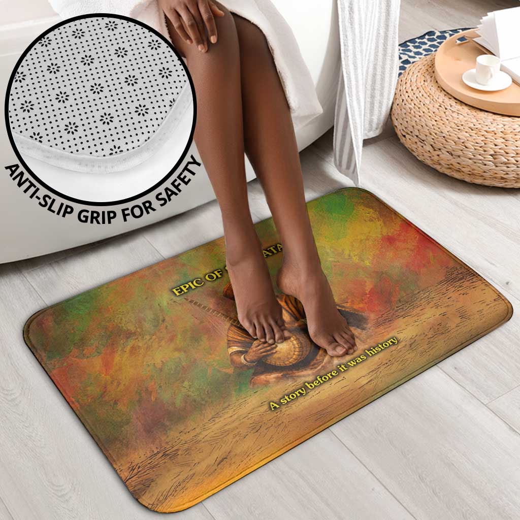 Sundiata Keita Bathroom Set Griot Storytelling Scene, Epic of Sundiata Text and Heritage-Inspired Earth Tone - African Pride