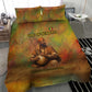 Sundiata Keita Bedding Set Griot Storytelling Scene, Epic of Sundiata Text and Heritage-Inspired Earth Tone - African Pride