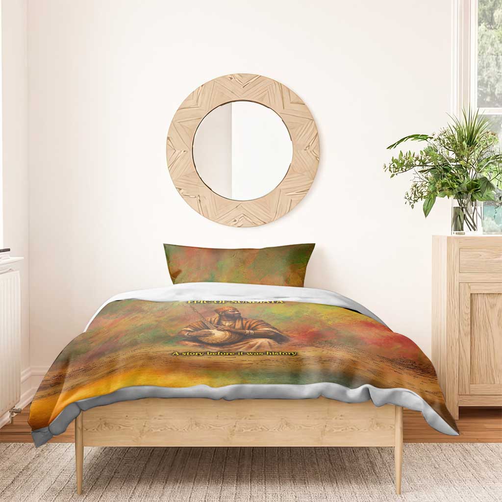 Sundiata Keita Bedding Set Griot Storytelling Scene, Epic of Sundiata Text and Heritage-Inspired Earth Tone - African Pride