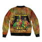 Sundiata Keita Bomber Jacket Griot Storytelling Scene, Epic of Sundiata Text and Heritage-Inspired Earth Tone - African Pride