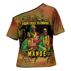 Sundiata Keita Cross Shoulder Shirt Griot Storytelling Scene, Epic of Sundiata Text and Heritage-Inspired Earth Tone - African Pride