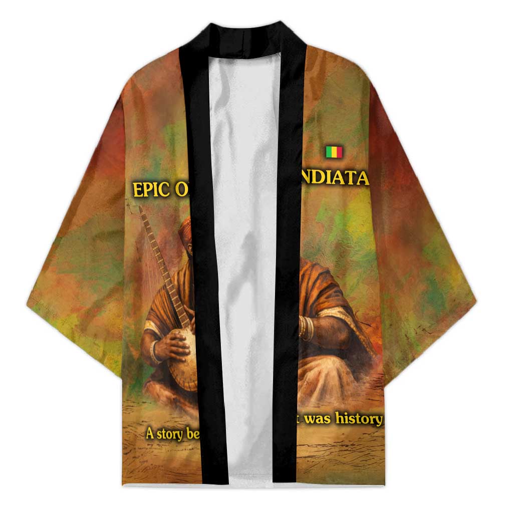 Sundiata Keita Kimono Griot Storytelling Scene, Epic of Sundiata Text and Heritage-Inspired Earth Tone - African Pride