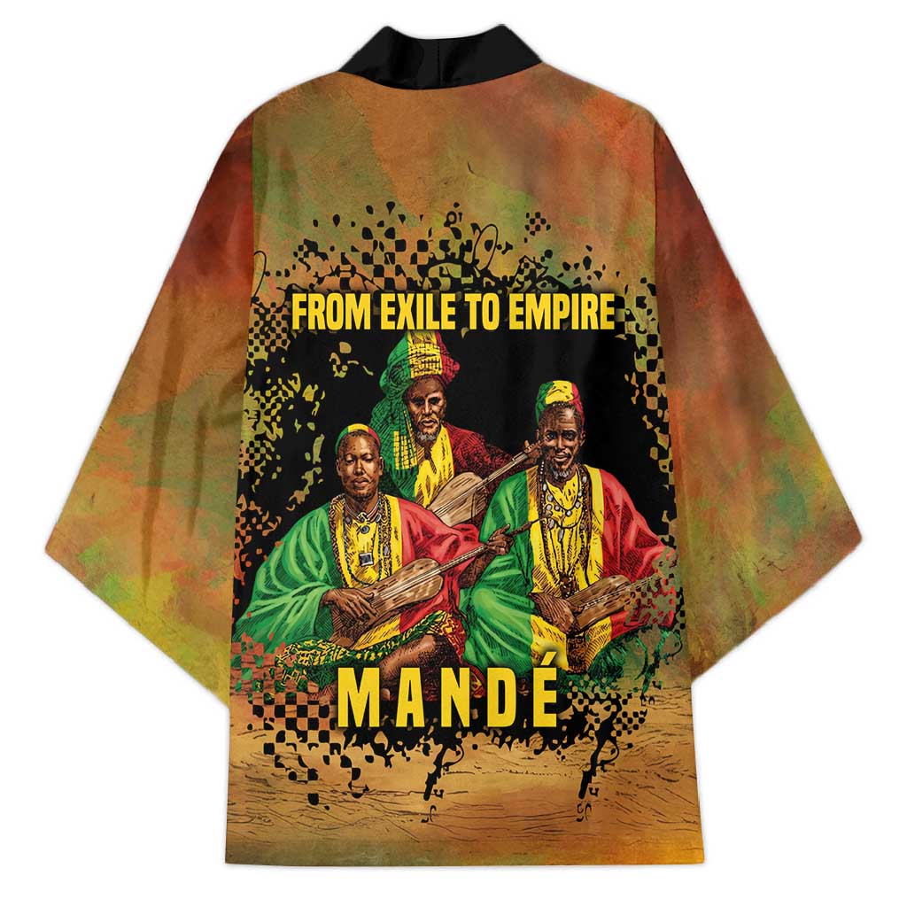 Sundiata Keita Kimono Griot Storytelling Scene, Epic of Sundiata Text and Heritage-Inspired Earth Tone - African Pride