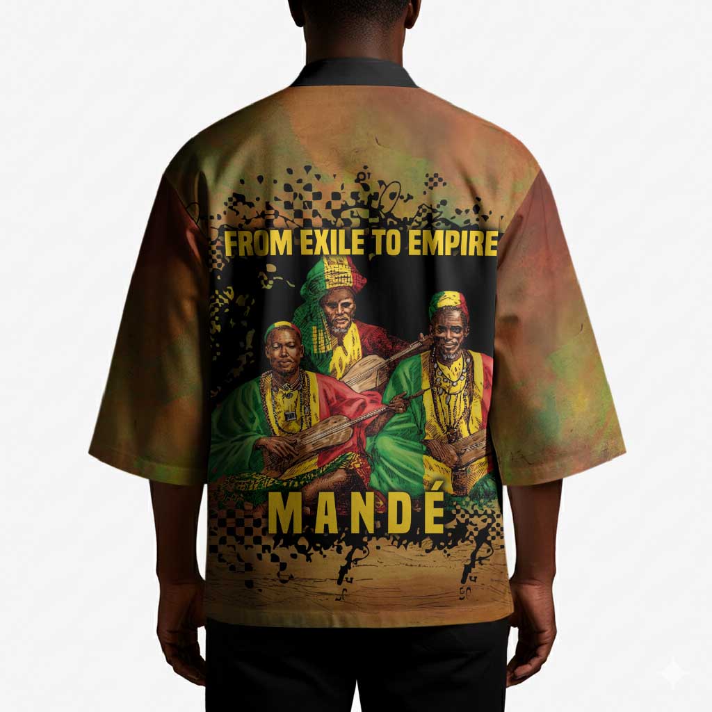 Sundiata Keita Kimono Griot Storytelling Scene, Epic of Sundiata Text and Heritage-Inspired Earth Tone - African Pride