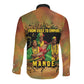 Sundiata Keita Long Sleeve Button Shirt Griot Storytelling Scene, Epic of Sundiata Text and Heritage-Inspired Earth Tone - African Pride