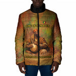 Sundiata Keita Padded Jacket Griot Storytelling Scene, Epic of Sundiata Text and Heritage-Inspired Earth Tone - African Pride