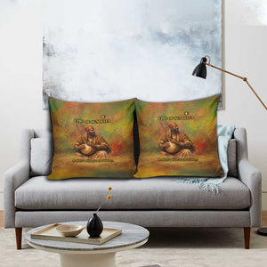 Sundiata Keita Pillow Cover Griot Storytelling Scene, Epic of Sundiata Text and Heritage-Inspired Earth Tone - African Pride