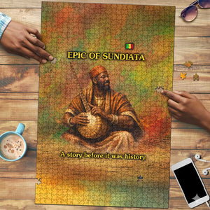 Sundiata Keita Puzzle Griot Storytelling Scene, Epic of Sundiata Text and Heritage-Inspired Earth Tone - African Pride