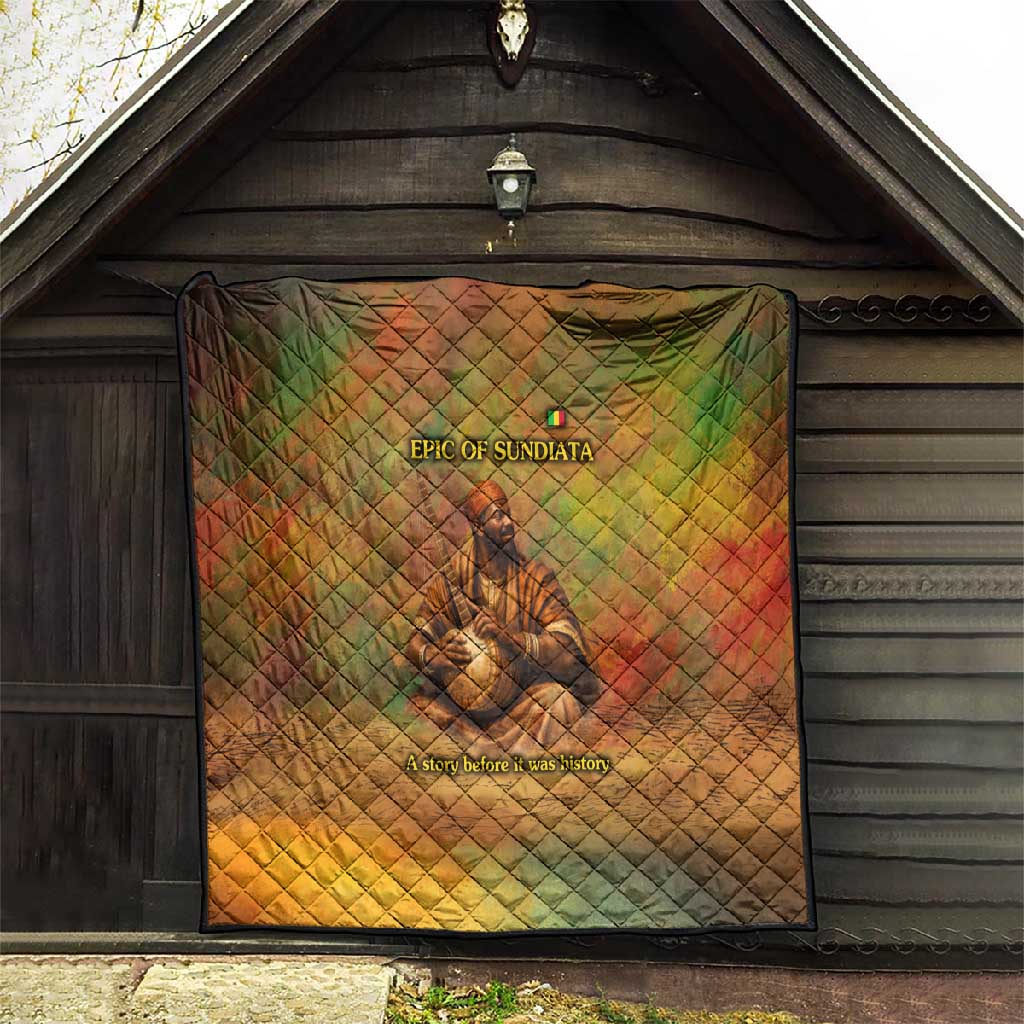 Sundiata Keita Quilt Griot Storytelling Scene, Epic of Sundiata Text and Heritage-Inspired Earth Tone - African Pride