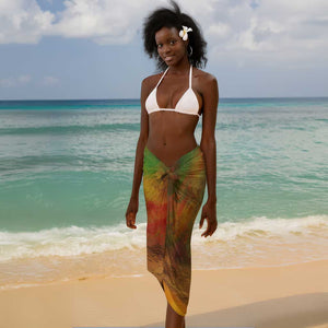 Sundiata Keita Sarong Griot Storytelling Scene, Epic of Sundiata Text and Heritage-Inspired Earth Tone - African Pride