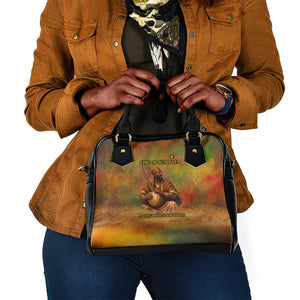Sundiata Keita Shoulder Handbag Griot Storytelling Scene, Epic of Sundiata Text and Heritage-Inspired Earth Tone - African Pride
