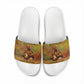 Sundiata Keita Slide Sandals Griot Storytelling Scene, Epic of Sundiata Text and Heritage-Inspired Earth Tone - African Pride