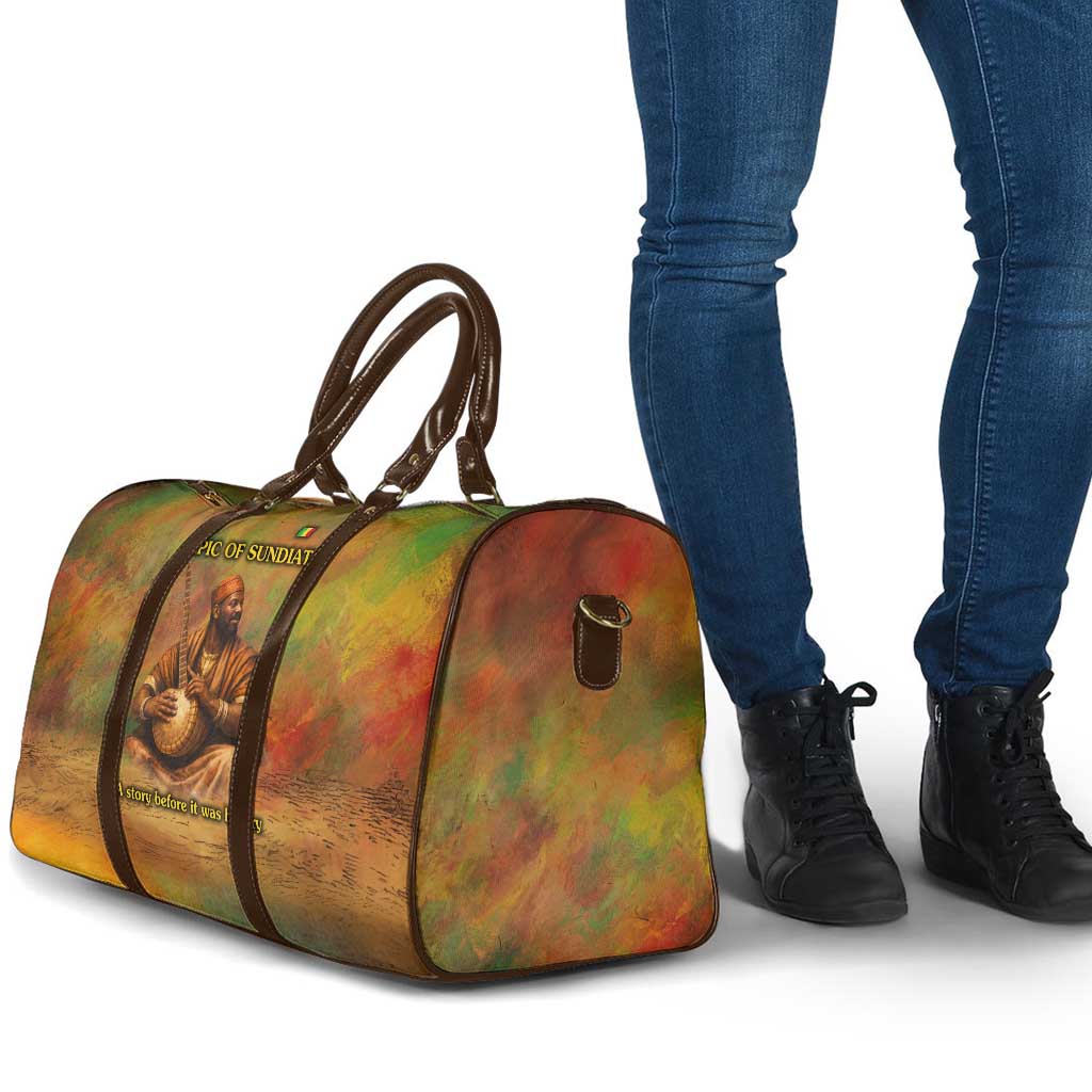 Sundiata Keita Travel Bag Griot Storytelling Scene, Epic of Sundiata Text and Heritage-Inspired Earth Tone - African Pride