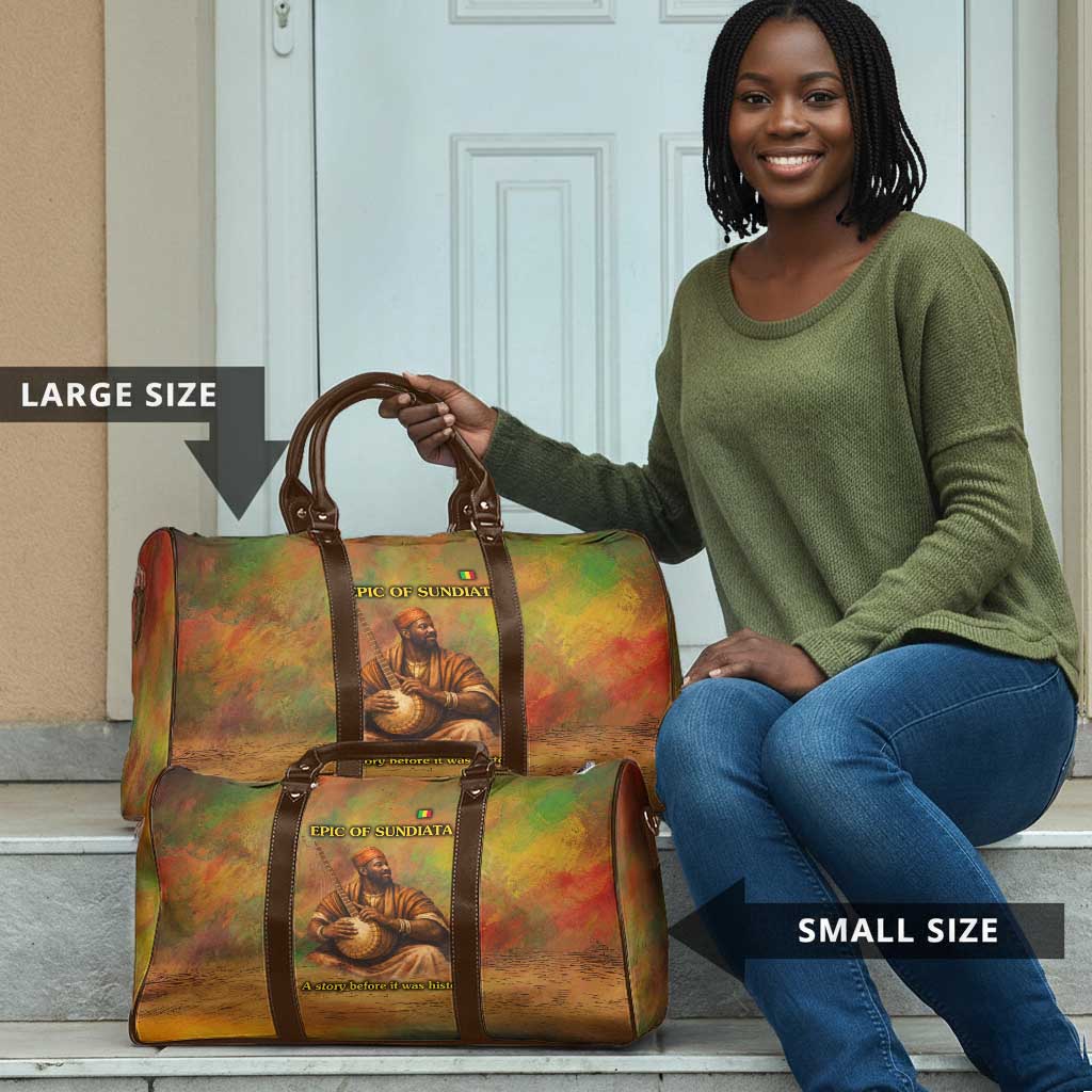 Sundiata Keita Travel Bag Griot Storytelling Scene, Epic of Sundiata Text and Heritage-Inspired Earth Tone - African Pride