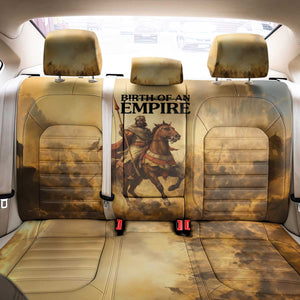 Sundiata Keita Back Car Seat Cover with Kirina 1235 Battle Map, Horseback Warrior and Birth of an Empire Design - African Pride