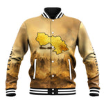 Sundiata Keita Baseball Jacket with Kirina 1235 Battle Map, Horseback Warrior and Birth of an Empire Design - African Pride
