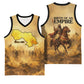 Sundiata Keita Basketball Jersey with Kirina 1235 Battle Map, Horseback Warrior and Birth of an Empire Design - African Pride