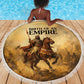 Sundiata Keita Beach Blanket with Kirina 1235 Battle Map, Horseback Warrior and Birth of an Empire Design - African Pride