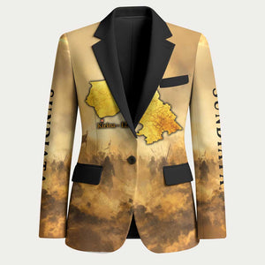 Sundiata Keita Blazer with Kirina 1235 Battle Map, Horseback Warrior and Birth of an Empire Design - African Pride