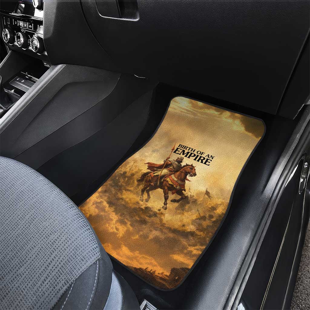 Sundiata Keita Car Mats with Kirina 1235 Battle Map, Horseback Warrior and Birth of an Empire Design - African Pride