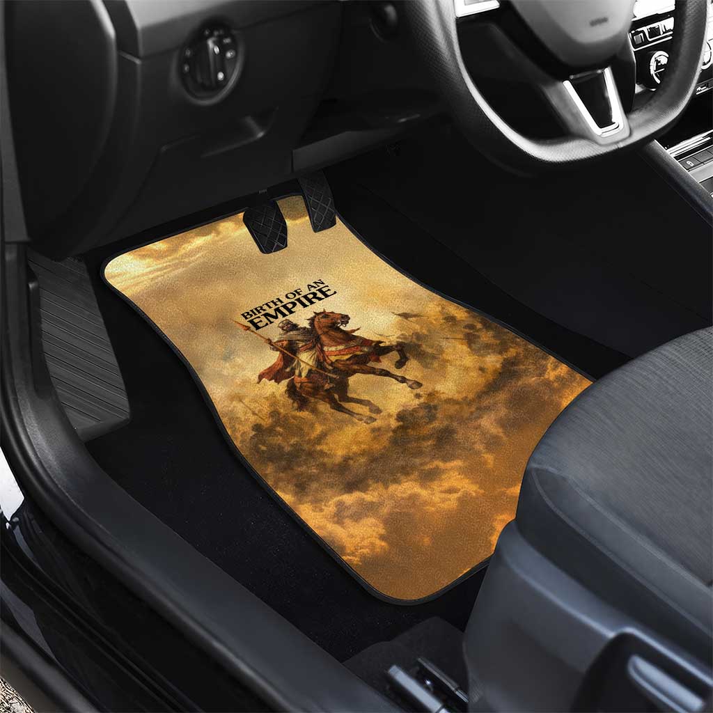 Sundiata Keita Car Mats with Kirina 1235 Battle Map, Horseback Warrior and Birth of an Empire Design - African Pride