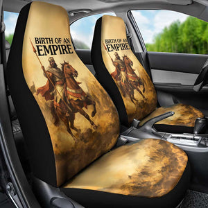 Sundiata Keita Car Seat Cover with Kirina 1235 Battle Map, Horseback Warrior and Birth of an Empire Design - African Pride