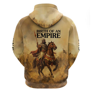 Sundiata Keita Hoodie with Kirina 1235 Battle Map, Horseback Warrior and Birth of an Empire Design - African Pride